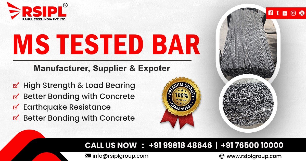 Supplier of Mild Steel Tested Bar in Gujarat