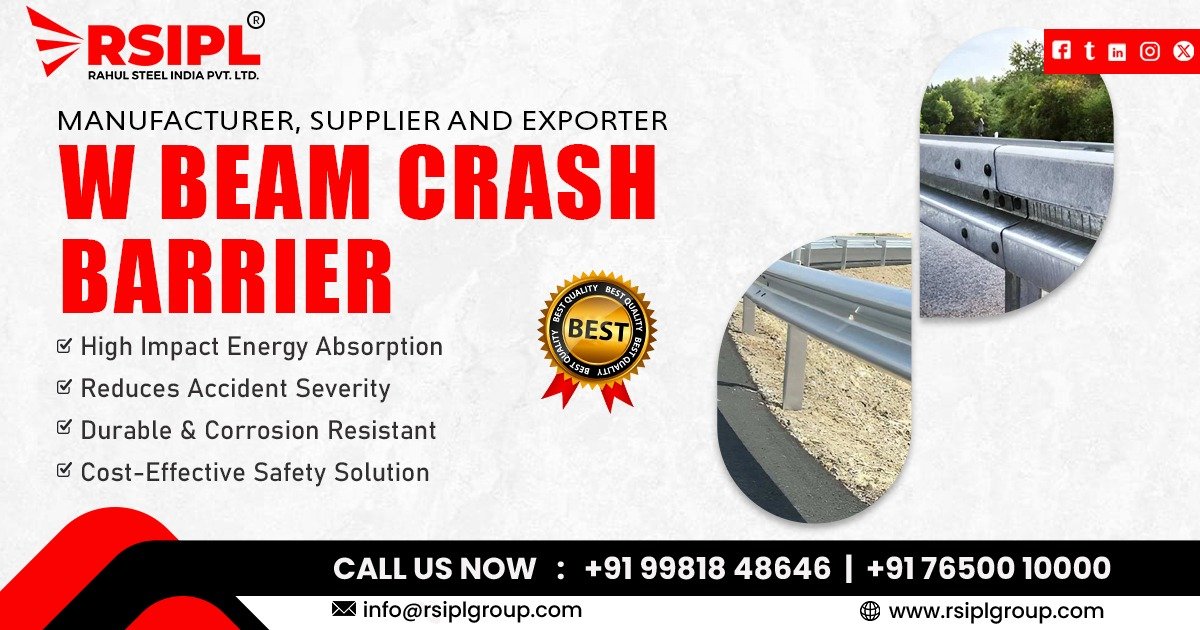 W Beam Crash Barrier in Rajkot for highway road safety