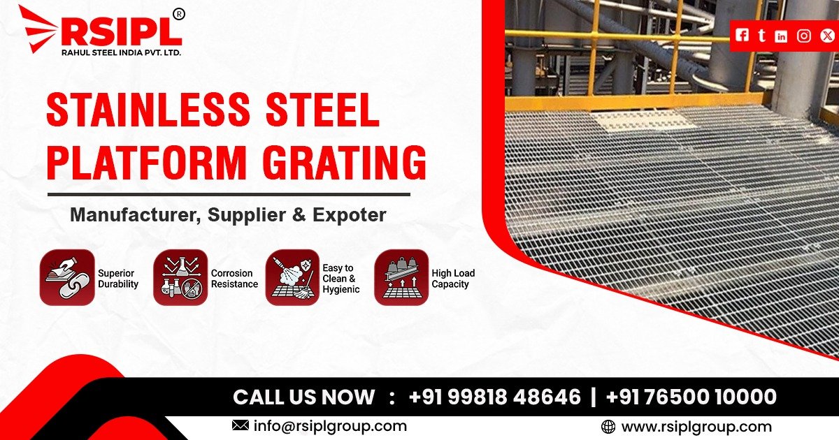 Industrial Stainless Steel Platform Grating in Gujarat manufactured by Rahul Steel India Pvt. Ltd.