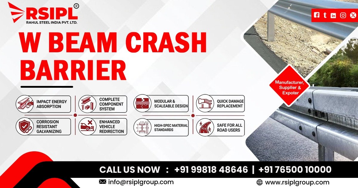 W Beam Crash Barrier Manufacturers in Ahmedabad Gujarat India - Rahul Steel India Pvt. Ltd