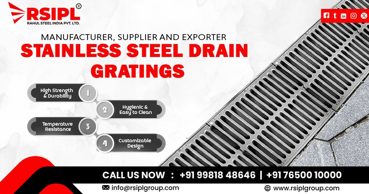 Stainless Steel Drain Gratings Supplier in Madhya Pradesh by Rahul Steel India Pvt. Ltd.