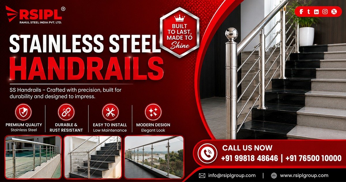 Top Stainless Steel Handrails Manufacturer In Ahmedabad | Rahul Steel India Pvt. Ltd.