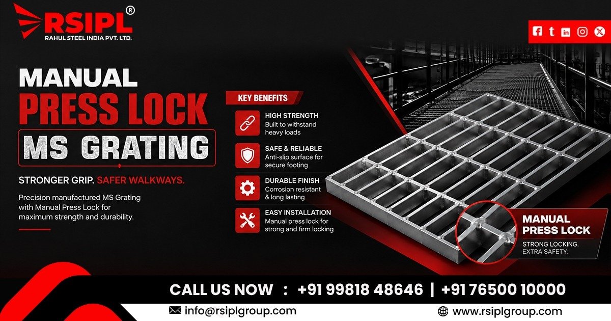 Manual Press Lock MS Grating Supplier In Rajasthan