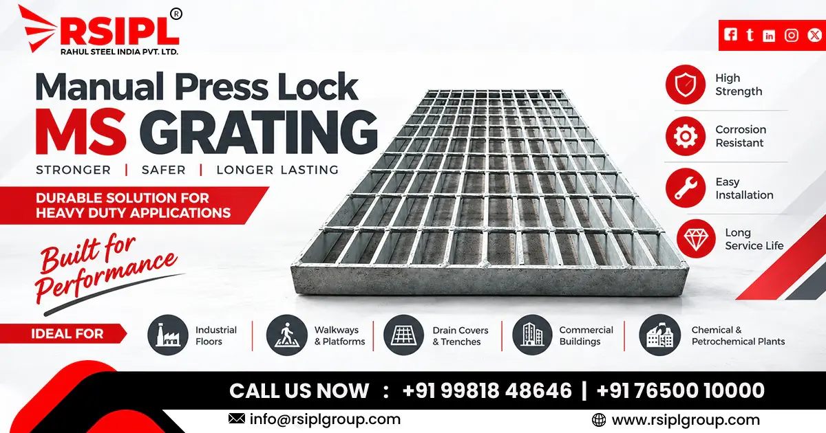 Manual Press Lock MS Grating Supplier In Karnataka